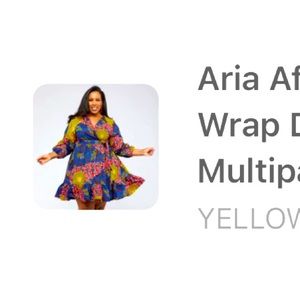Aria African print midi wrap dress